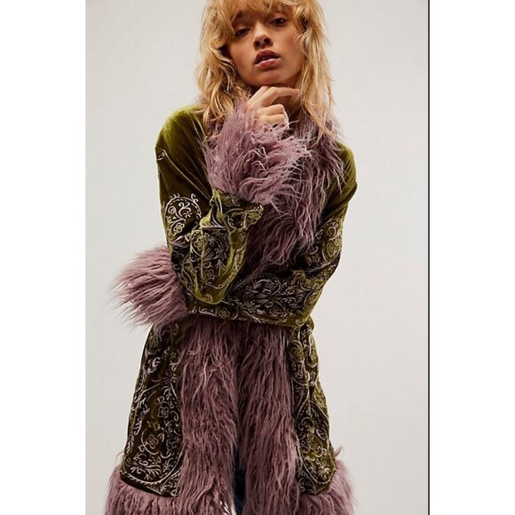 Free People Understated Leather Moon Glow Coat Size Small - Picture 4 of 6